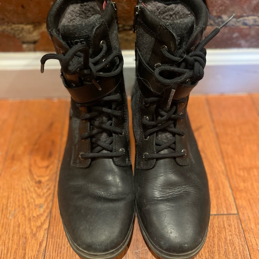 UGG Kesey Leather Lace-Up Boots